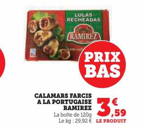 Calamars Farcis à La Portugaise Ramirez