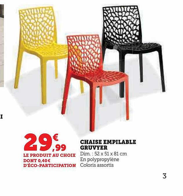 chaise empilable gruvyer