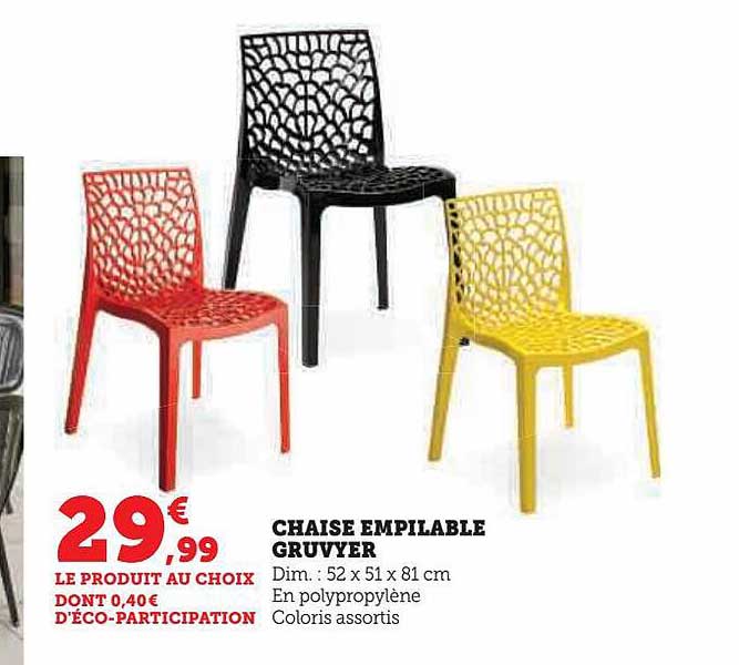 chaise empilable gruvyer