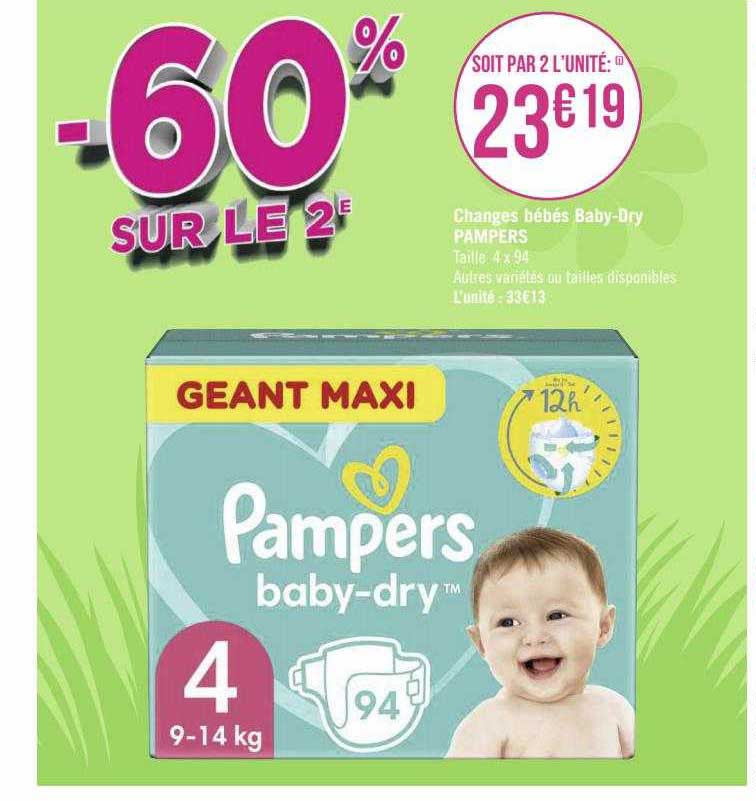 changes bébés baby-dry pampers
