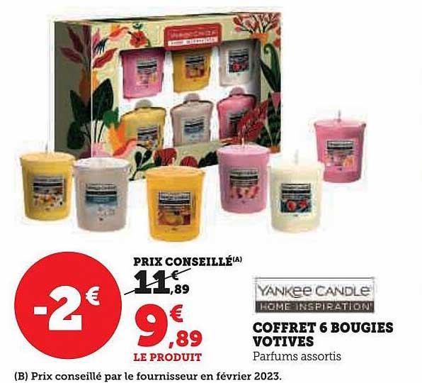 coffret 6 bougies votives yankee candle
