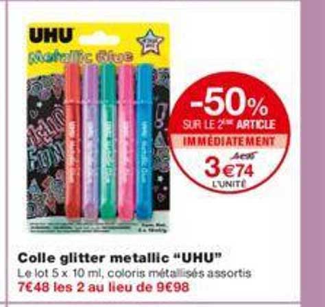 colle glitter metallic "uhu"