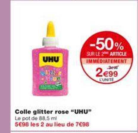 Colle Glitter Rose "uhu"