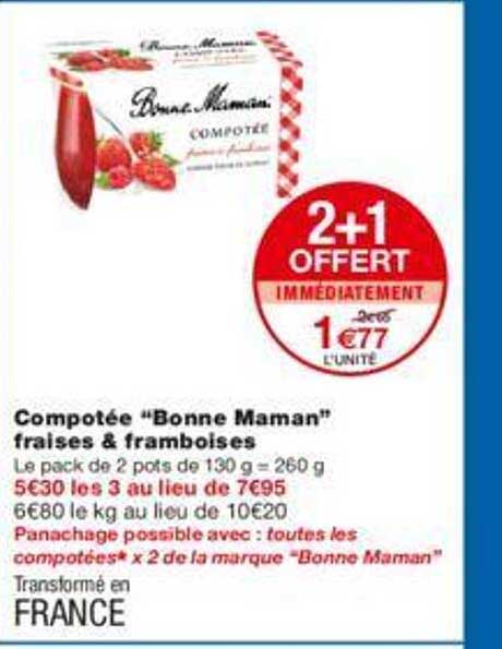 compotée "bonne maman" fraises & framboises
