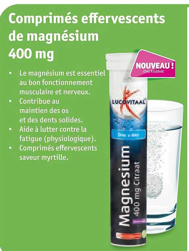 comprimés effervescents de magnésium 400 mg