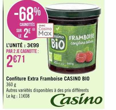 Confiture Extra Framboise Casino Bio
