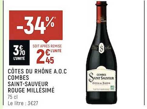 côtes du rhône a.o.c. combes saint-sauveur rouge millésimé