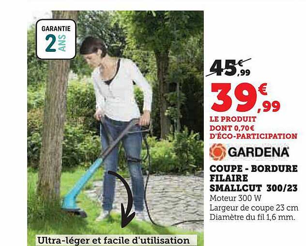 coupe-bordure filaire smallcut 300-23 gardena