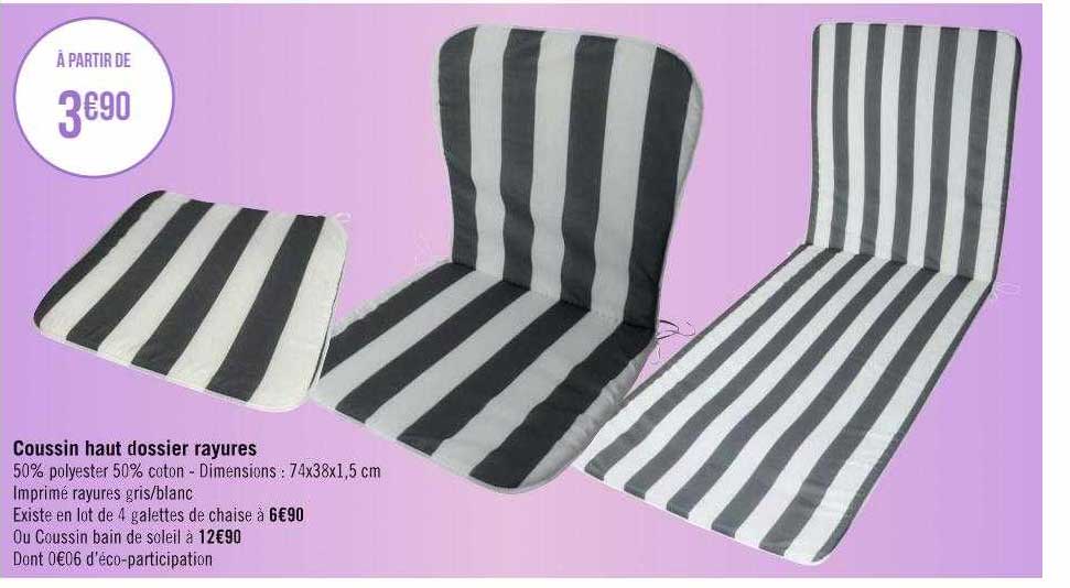 coussin haut dossier rayures
