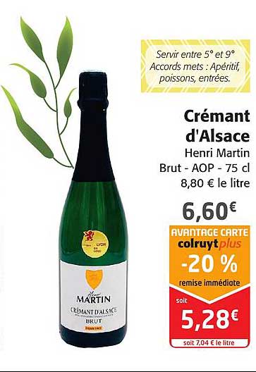 crémant d'alsace henri martin brut - aop