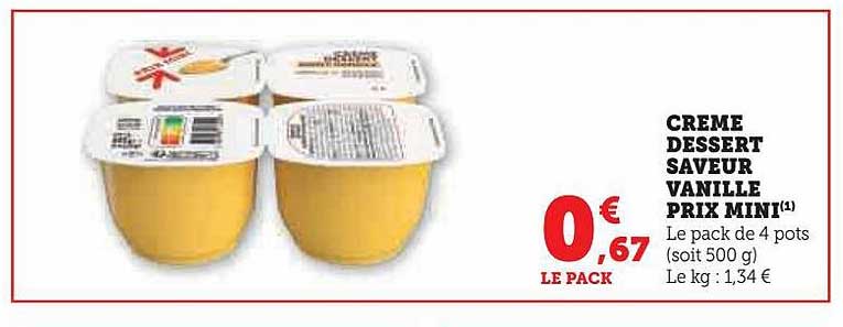 Crème Dessert Saveur Vanille Prix Mini
