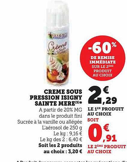 crème sous pression isigny sainte mère