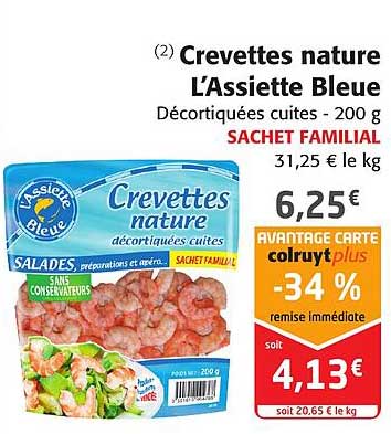 crevettes nature l'assiette bleue