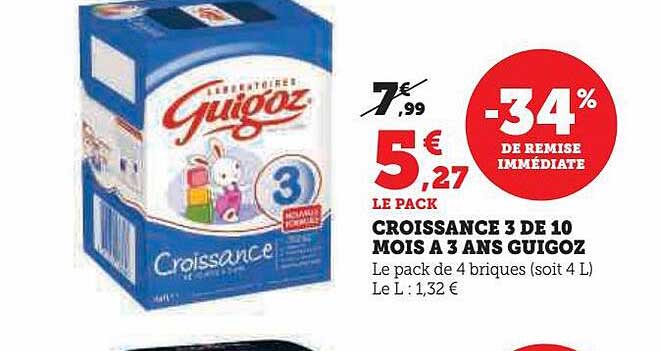 croissance 3 de 10 mois à 3 ans guigoz