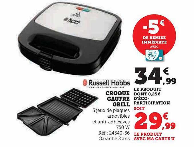 croque gaufre grill russell hobbs