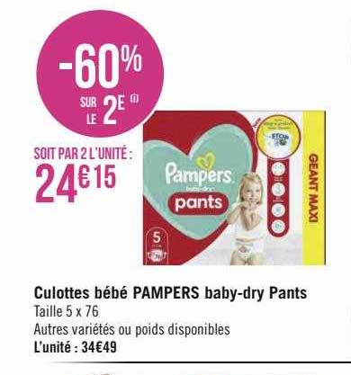 culottes bébé pampers baby-dry pants
