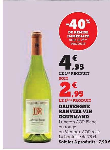 dauvergne ranvier vin gourmand -40% de remise immédiate sur le 2ème produit