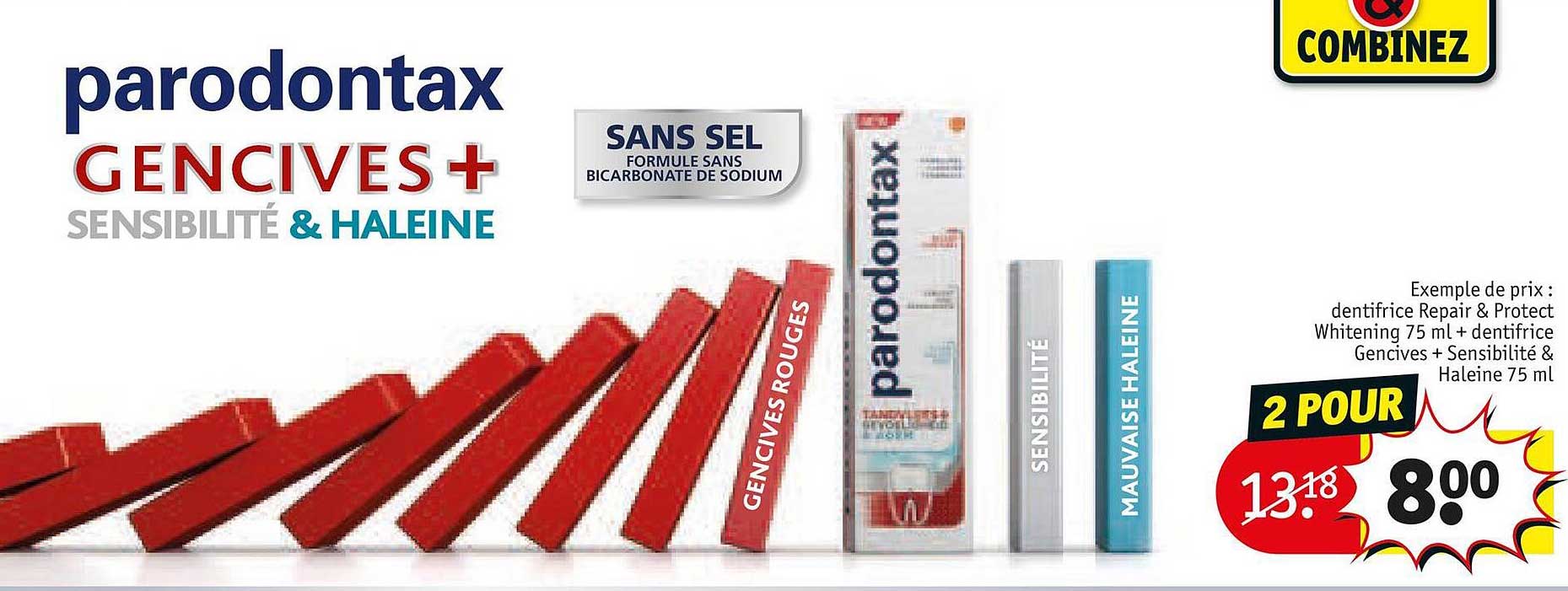 dentifrice repair & protect whitening 75ml + dentifrice gencives + sensibilité & haleine