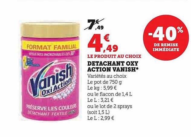 detachant oxy action vanish -40% de remise immédiate