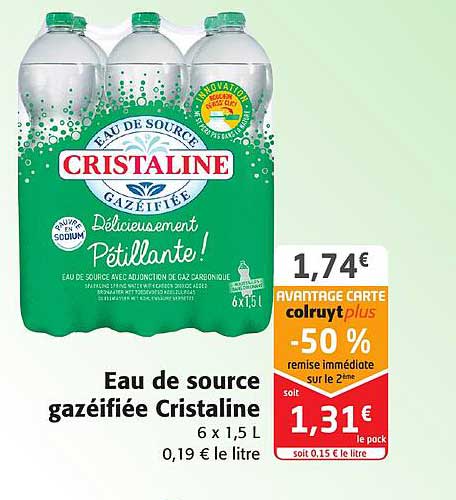 eau de source gazéifiée cristaline