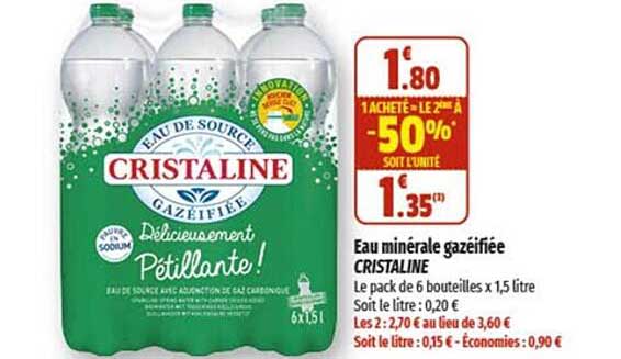 eau minérale gazéifiée cristaline