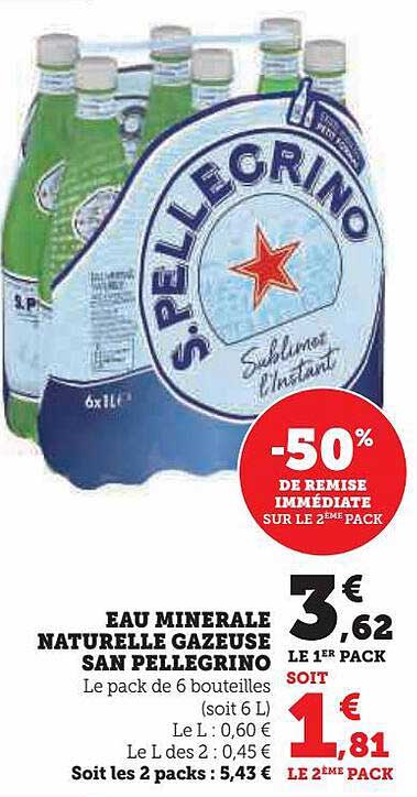 eau minérale naturelle gazeuse san pellegrino