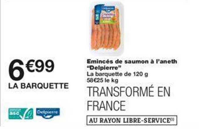 émincés de saumon à l'aneth "delpierre"