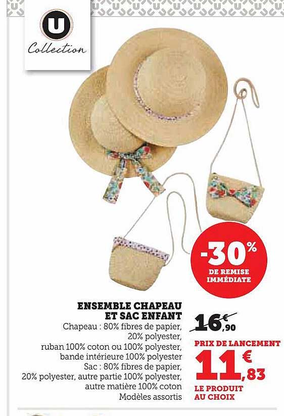 Ensemble Chapeau Et Sac Enfant -30% De Remise Immédiate