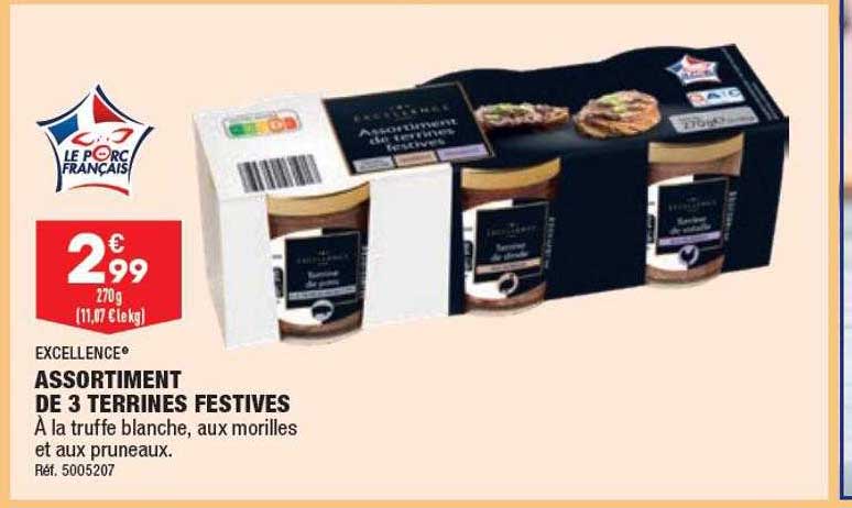 excellence assortiment de 3 terrines festives