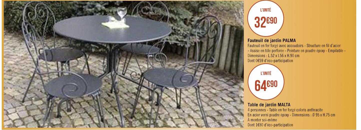 Fauteuil De Jardin Palma, Table De Jardin Malta