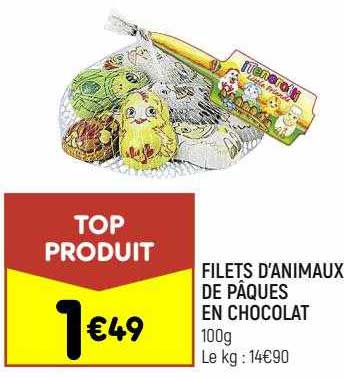 filets d'animaux de pâques en chocolat