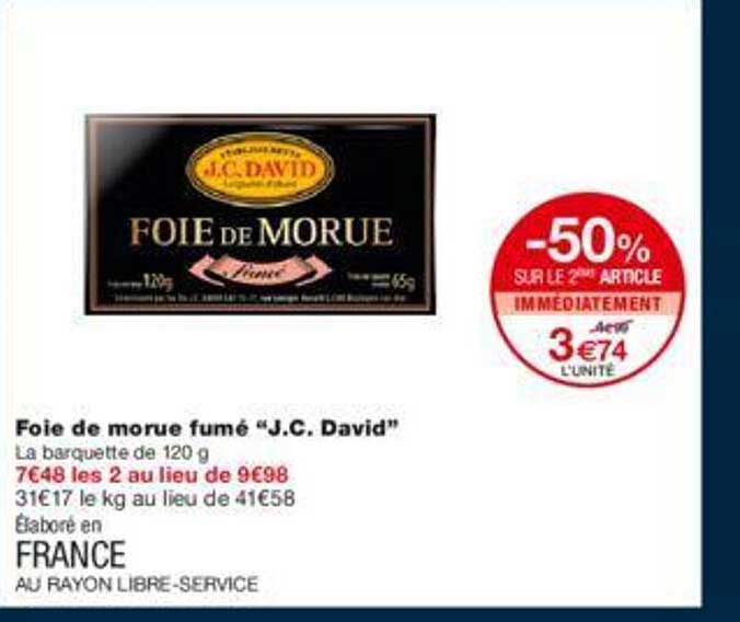 foie de morue fumé "j.c. david"