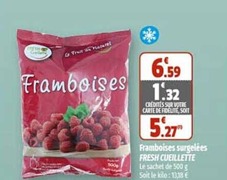 framboises surgelées fresh cueillette