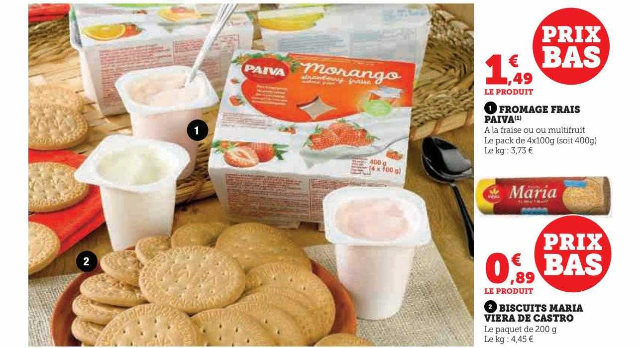 Fromage Frais Paiva, Biscuits Maria Viera De Castro