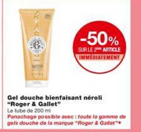 gel douche bienfaisant néroli "roger & gallet"