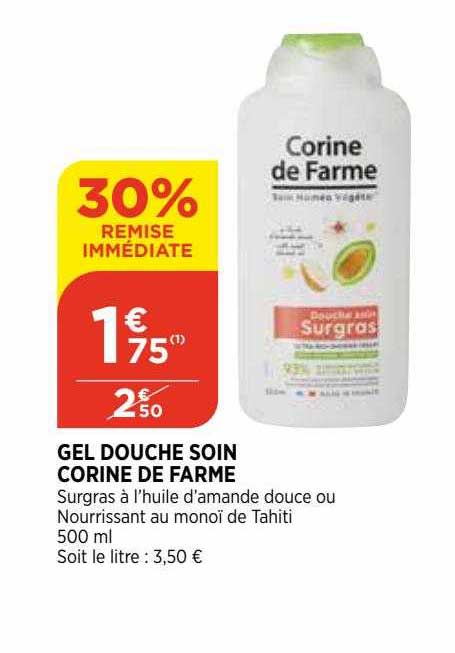 gel douche soin corine de farme