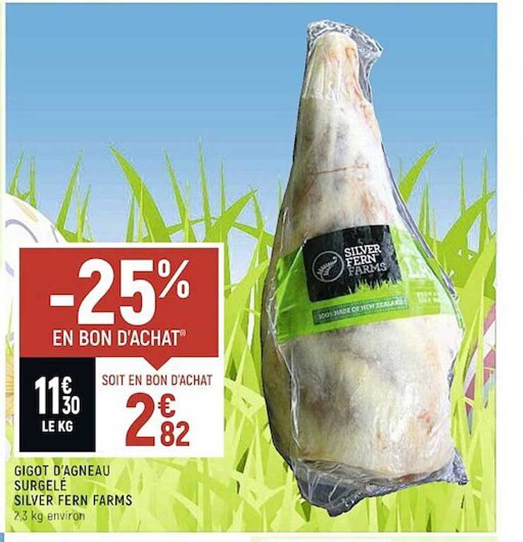 gigot d'agneau surgelé silver fern farms