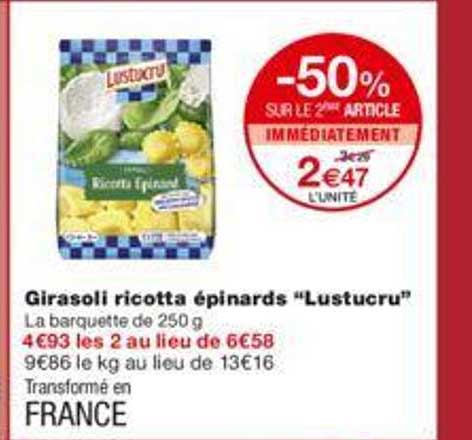 Girasoli Ricotta épinards "lustucru"