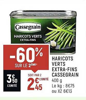 haricots verts extra-fins cassegrain