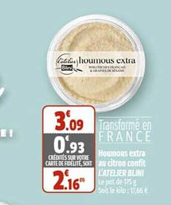 houmous extra au citron confit l'atelier blini