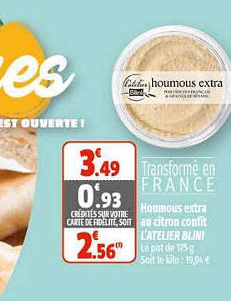 houmous extra au citron confit l'atelier blini