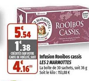 infusion rooibos cassis les 2 marmottes