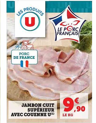 jambon cuit supérieur ave couenne u