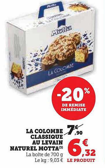 la colombe classique au levain naturel motta