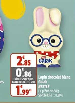 lapin chocolat blanc galak nestlé