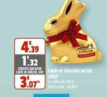 Lapin Or Chocolat Au Lait Lindt