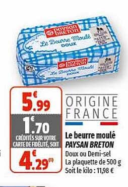 Le Beurre Moulé Paysan Breton