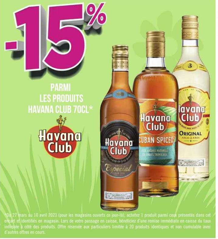 les produits havana club 70cl
