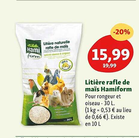 litière rafle de maïs hamiform