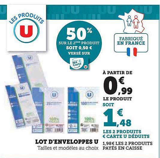 lot d'enveloppes u